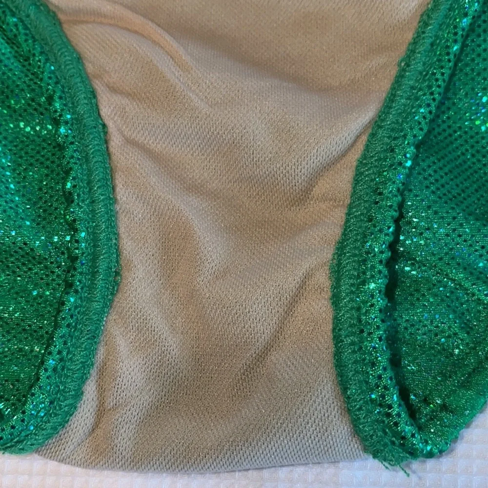 Fin Fun Mermaid Kids Bikini Bottom Holographic Green Size Medium